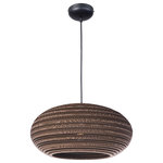 Maxim Lighting - Maxim Lighting Java - 9" One Light Pendant, Black Finish - The Java collection meets the demand for handmade, unique objects, fueled by "The Made Movement" in home fashion that merges artisanal techniques with the raw beauty of recycled and repurposed materials.  Each shade is handcrafted of recycled corrugated paper in a Java finish, with alternating opaque and translucent layers, through which beautiful light patterns are casted.* Number of Bulbs: 1*Wattage: 60W* BulbType: Medium Base* Bulb Included: No