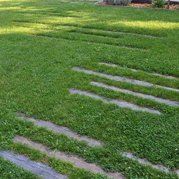 Grand jardin avec terrasse lounge