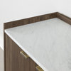 Maliza Storage Cabinet, Natural Walnut and Faux Carrara Marble