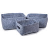 Truu Design Stylish Felt Fabric Storage Basket in Gray Tone (Set of 3)