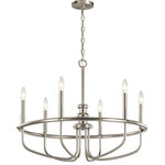 Kichler - Kichler Capitol Hill 22" 6 Light Chandelier, Brushed Nickel - The Capital Hill 22in. 6 light chandelier features basket inspired curved arms that adds dimension and visual interest with its Brushed Nickel finish. A perfect addition in several aesthetic environments, including traditional and modern.