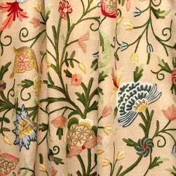 Crewel Fabrics Drapes and Curtains - Curtain Fabric