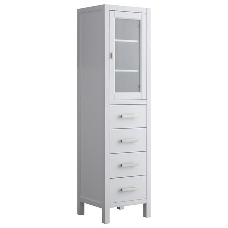 London 66" Linen Cabinet, White