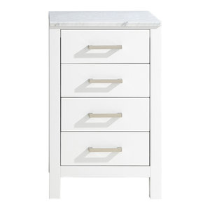 16 In White Carrara Marble Top Transitional Bathroom Cabinets By Corbel Universe