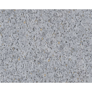 Plain Textured Wallpaper, Scattered Spots, Gray Silver, 1 Roll
