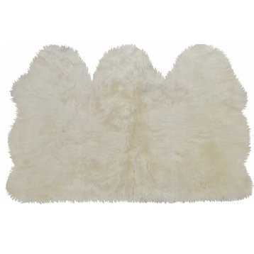 3' X 5' Golden Natural Sheepskin Area Rug