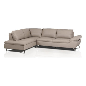 Modern Gray Eco-Leather Sectional Sofa