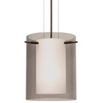 Besa Lighting - Besa Lighting 1KG-S00607-BR Pahu 8 - One Light Cable Pendant with Flat Canopy - Pahu is a distinctive double-glass pendant, with aPahu 8 One Light Cab Bronze Transparent S *UL Approved: YES Energy Star Qualified: n/a ADA Certified: n/a  *Number of Lights: Lamp: 1-*Wattage:100w A19 Medium base bulb(s) *Bulb Included:No *Bulb Type:A19 Medium base *Finish Type:Bronze