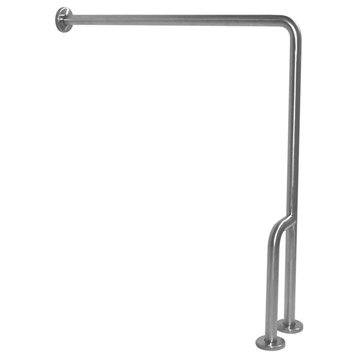 Satin Stainless Steel Left Handed Floor to Wall Grab Bar 30"x33"