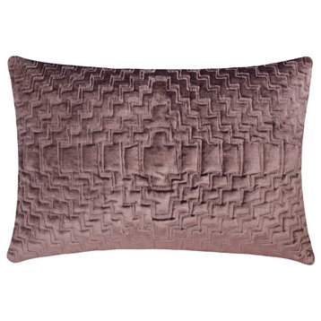 Purple Velvet Quilted 12"x26" Lumbar Pillow Cover - Velvet Tunes