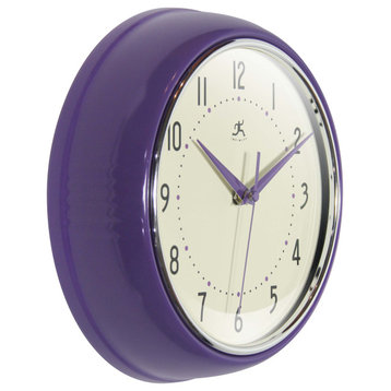 Retro Round 9.5" Purple Wall Clock