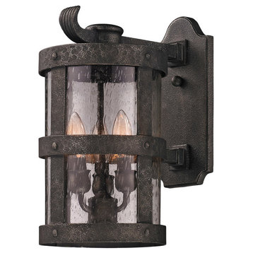 Barbosa, Outdoor Wall Sconce, 15", Barbosa Bronze Finish, Clear Glass