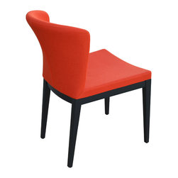 Capri & Solid Beech Wenge Base - Orange Camira Wool - Dining Chairs