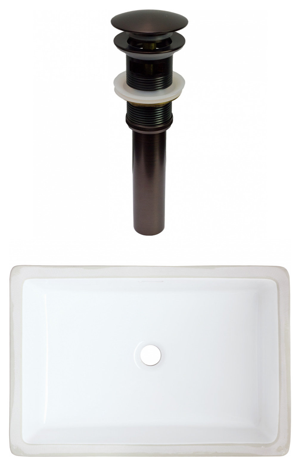 21.5-in. Rectangle UM Sink Set In White, Overflow Drain - Transitional ...