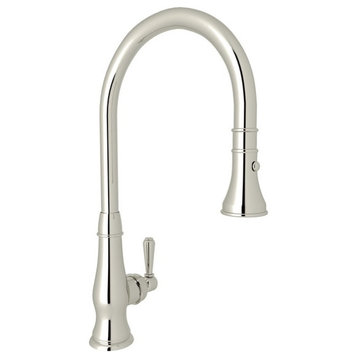 Rohl Pull-Down Faucet With Single-Lever Handle, Polished Nickel