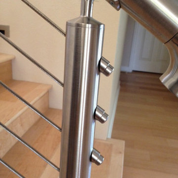 Bakersfield CA Round Stainless Post and Rail with Stainless Cable Railing