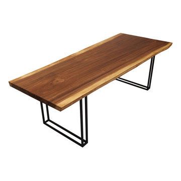 Piketon Solid Wood Single Slab Live Edge Large Dining Table