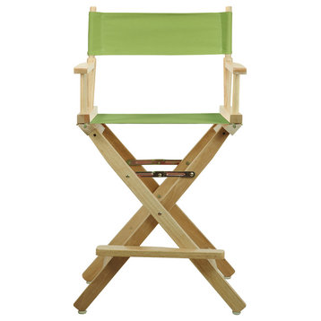 24" Director's Chair Natural Frame, Lime Green Canvas