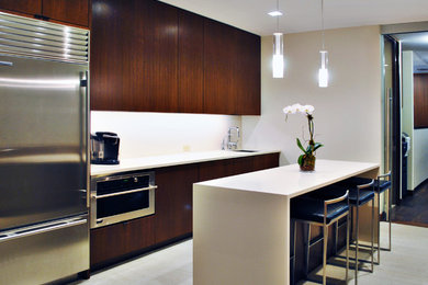 Example of a trendy kitchen design in New York