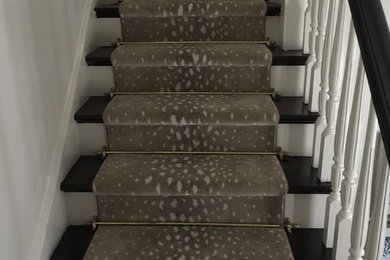 Inspiration for a transitional staircase remodel in Chicago