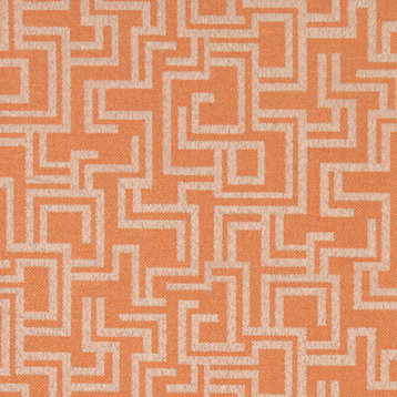 Orange Geometric Outdoor Indoor Marine Upholstery Fabric By The Yard