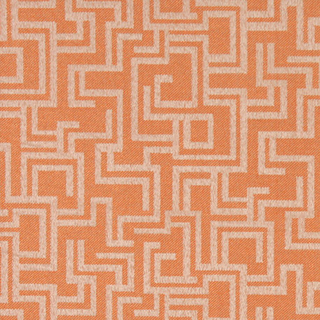 Orange Geometric Outdoor Indoor Marine Upholstery Fabric By The Yard