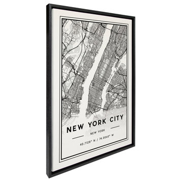 Sylvie New York City Modern Framed Canvas by Jake Goossen, Black 23x33
