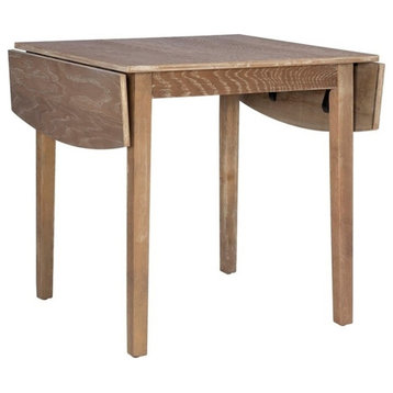 Linon Ervin Wood Square Drop Leaf Table in Washed Gray