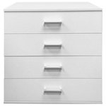 Furniture Agency - NUVOLE 4 Drawer Chest of drawers, White - The NUVOLE 4-Drawer Chest offers clean lines, sleek details and solid construction to build a nice view to your home décor. With this chest`s ample storage space, you will have plenty of room to keep al the essentials organized and at hand. Made from premium quality manufactured wood, it is not only elegant but also sturdy and made to last.