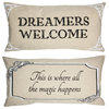 Welcome Home Double Sided Linen Message Pillow Sign Quote
