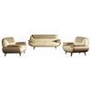 2812 Two-Toned Beige Bonded Leather Three Piece Sofa Set
