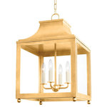Mitzi by Hudson Valley Lighting - Leigh 4-Light Large Pendant Vintage Gold Leaf - Over neutrals? So are we! Inspired by the imperial architecture of China, Leigh takes the traditional lantern style and reinvents it with candy-colored hues and metallic finishes. Add a pop of color with Marigold, Mint or Pink, or stay classic with white, navy, or vintage gold leaf. The Leigh collection features ceiling lights and wall lights. Available as a wall sconce or pendant in various sizes and finishes.