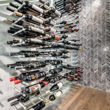 Modern Glass Understairs Wine Wall