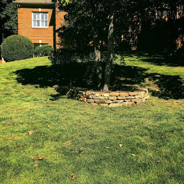 Dry Riverbed/Drainage/Mossrock Accent Walls/Low Voltage Lighting
