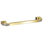 Secret Bath - Cecilia Luxury Gold towel bar with Clear Swarovski crystals, Small Towel Bar 14" - Cecilia Gold with clear Swarovski crystals small towel bar.