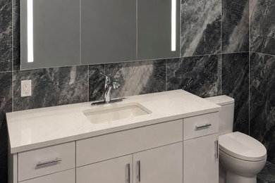 Inspiration for a powder room remodel in New York