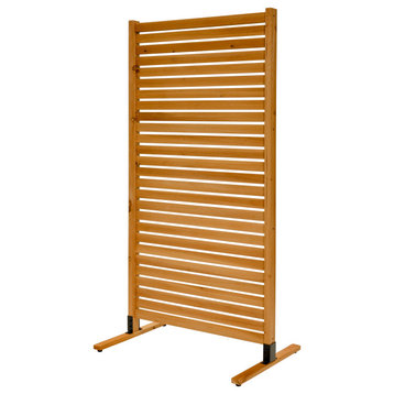 Tiaga 6.1'Hx3'W Freestanding or Surface Mounted Slatted Wood Privacy Screen