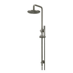 MEIR SHADOW ROUND COMBINATION SHOWER RAIL, 200MM ROSE, SINGLE FUNCTION HAND SHOW - Shower Heads and Body Sprays