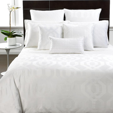 Hotel Collection Bedding, Modern Hexagon White Collection