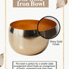 Serene Spaces Living Light Gold-Finish Iron Bowl, Measures 5" Dia & 3.75" Tall