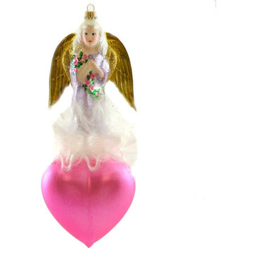 Larry Fraga Amazing Grace Blown Glass Christmas Ornament Angel 5155
