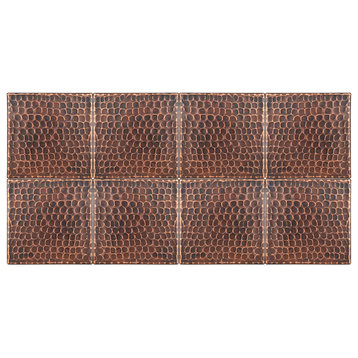 Hammered Copper Tile, 4"x4", Set of 8