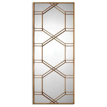 Contemporary 70" Gold Metal Overlay Mirror