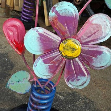 Whimsical garden art sculptures