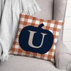 Blue Pumpkin Monogram U 18x18 Spun Poly Pillow