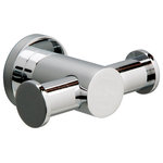 Valsan Bathrooms - Montana Chrome Double Robe Hook - Montana's contemporary styling perfectly accessorizes today's modern bathrooms. Crafted from solid brass and hand finished, this is our most luxurious range and demonstrates a refreshing uniqueness of design. Montana also features the outstanding anti-twist fixing system, preventing your products from twisting.