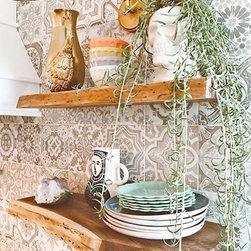 Black Walnut Live Edge Floating Shelf (floating bracket included) - Shelving