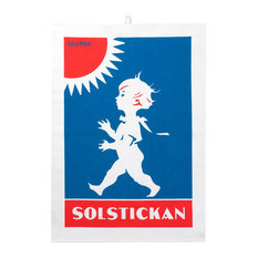 Solsticke Tea Towels, Classic Red and Blue, Set of 2