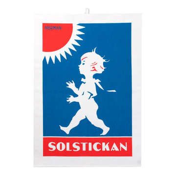 Solsticke Tea Towels, Classic Red and Blue, Set of 2