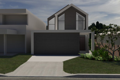 This is an example of a mid-sized contemporary home design in Sunshine Coast.